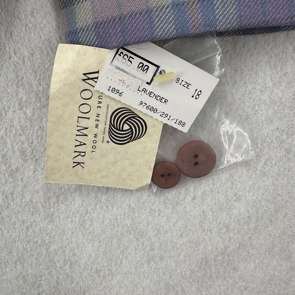 NWT Dunedin Wool Skirt Suit Size 10 Lavendar Purple Plaid Woolmark Midi READ - Picture 8 of 16